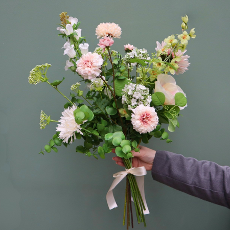 Kunst Boeket Wit Lichtroze