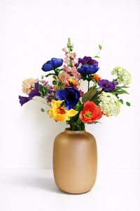 Zijden Kunstboeket - Indigo & Apricot - afbeelding 1