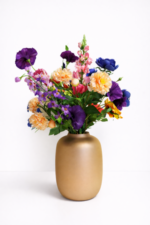 Zijden Kunstboeket - Indigo & Apricot - afbeelding 2