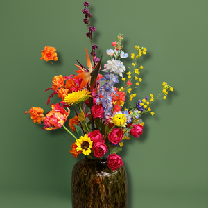 Kunstbloemen tropical bont